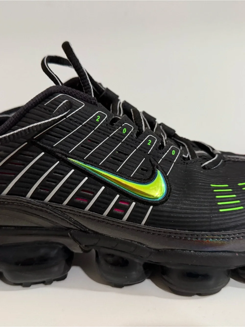 Nike Black Sneakers with Neon Green and Pink Accents